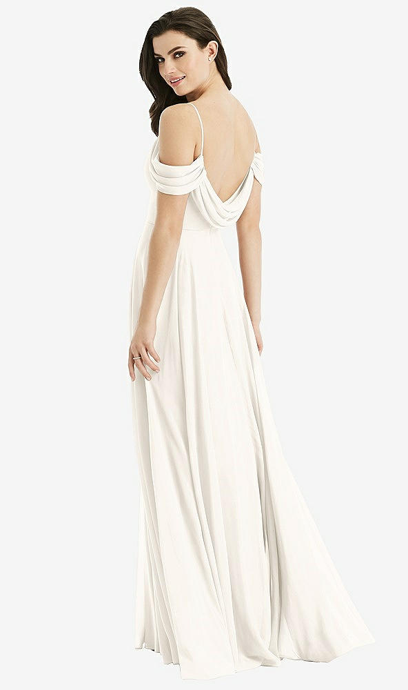 【STYLE: 4525】Off-the-Shoulder Open Cowl-Back Maxi Dress【COLOR: Ivory】