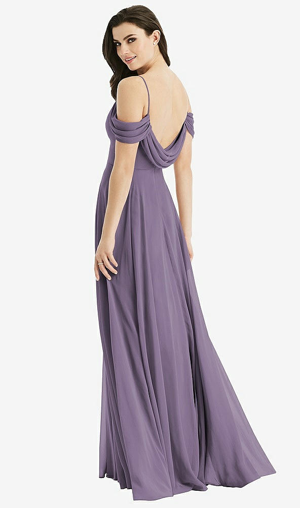 【STYLE: 4525】Off-the-Shoulder Open Cowl-Back Maxi Dress【COLOR: Lavender】