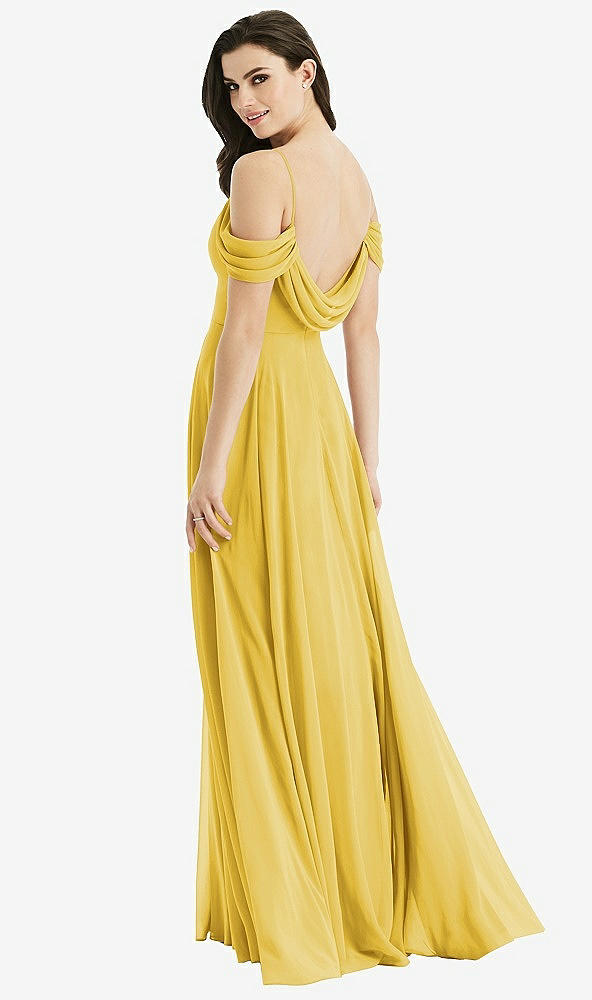 【STYLE: 4525】Off-the-Shoulder Open Cowl-Back Maxi Dress【COLOR: Marigold】