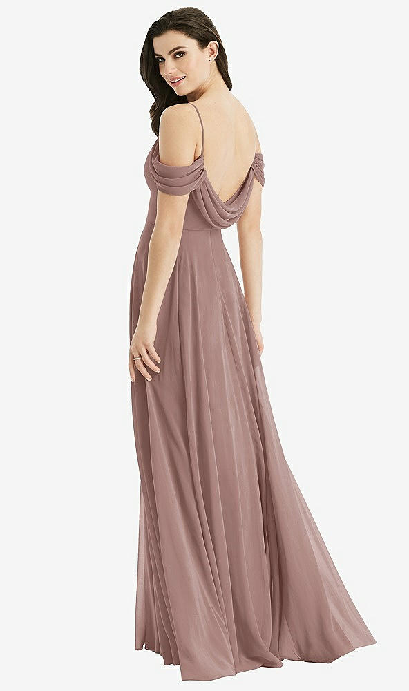 【STYLE: 4525】Off-the-Shoulder Open Cowl-Back Maxi Dress【COLOR: Sienna】