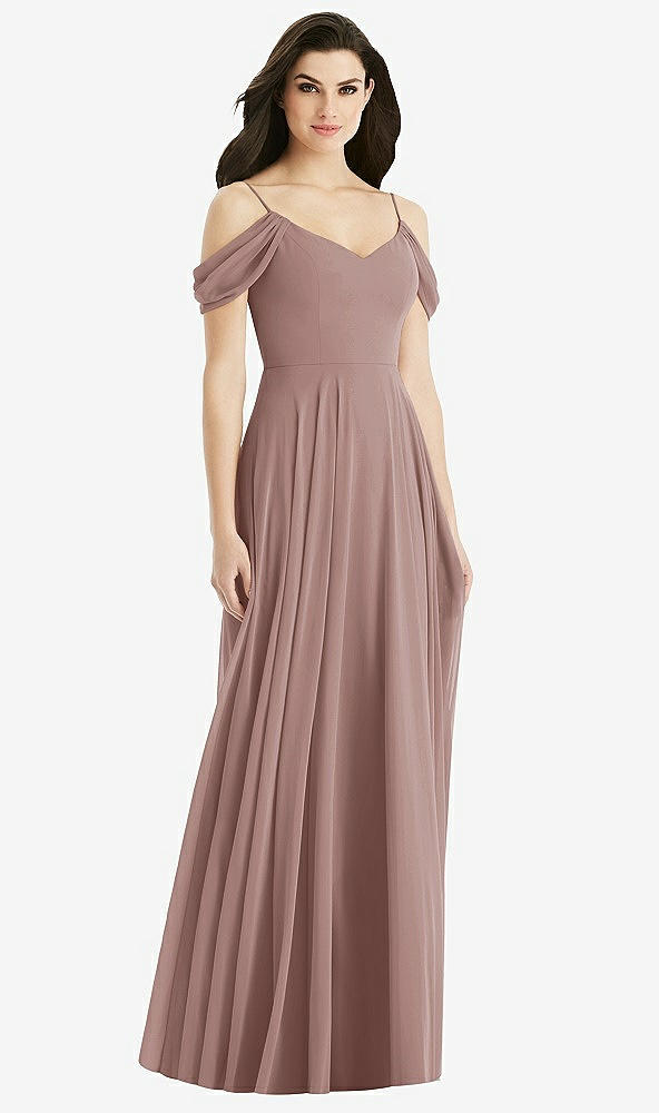 【STYLE: 4525】Off-the-Shoulder Open Cowl-Back Maxi Dress【COLOR: Sienna】