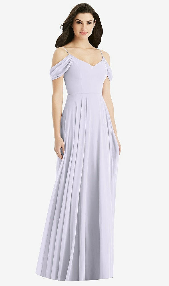 【NEW】【STYLE: 4525】オフショルダー オープン カウルバック マキシ ドレス【COLOR: Silver Dove】【SIZE: 00-30W】