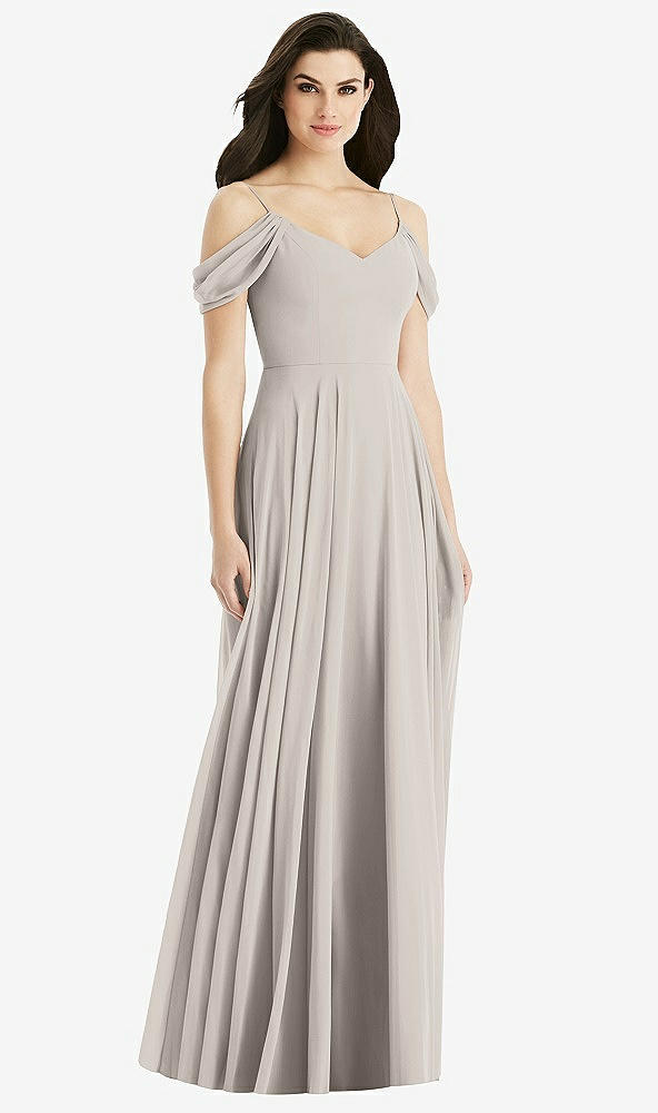【STYLE: 4525】Off-the-Shoulder Open Cowl-Back Maxi Dress【COLOR: Taupe】