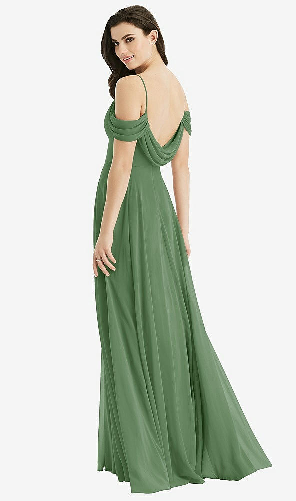 【STYLE: 4525】Off-the-Shoulder Open Cowl-Back Maxi Dress【COLOR: Vineyard Green】