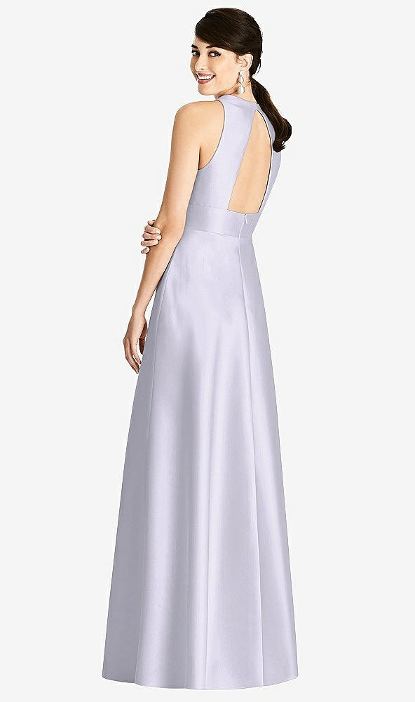 【STYLE: D747】ノースリーブ オープンバック プリーツ スカート ドレス ポケット付き