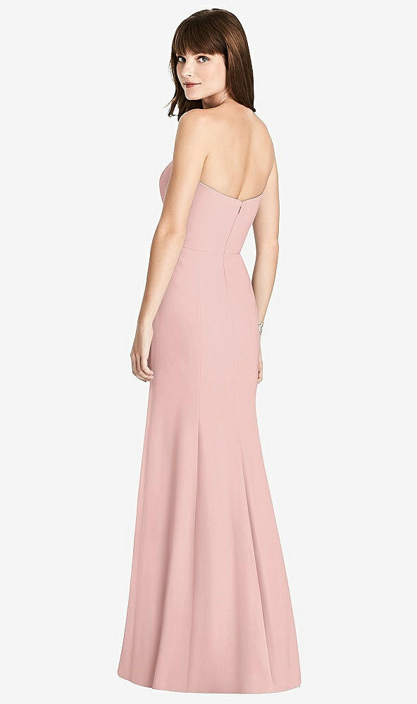 【STYLE: 6775】Strapless Crepe Trumpet Gown with Front Slit【COLOR: Rose - PANTONE Rose Quartz】