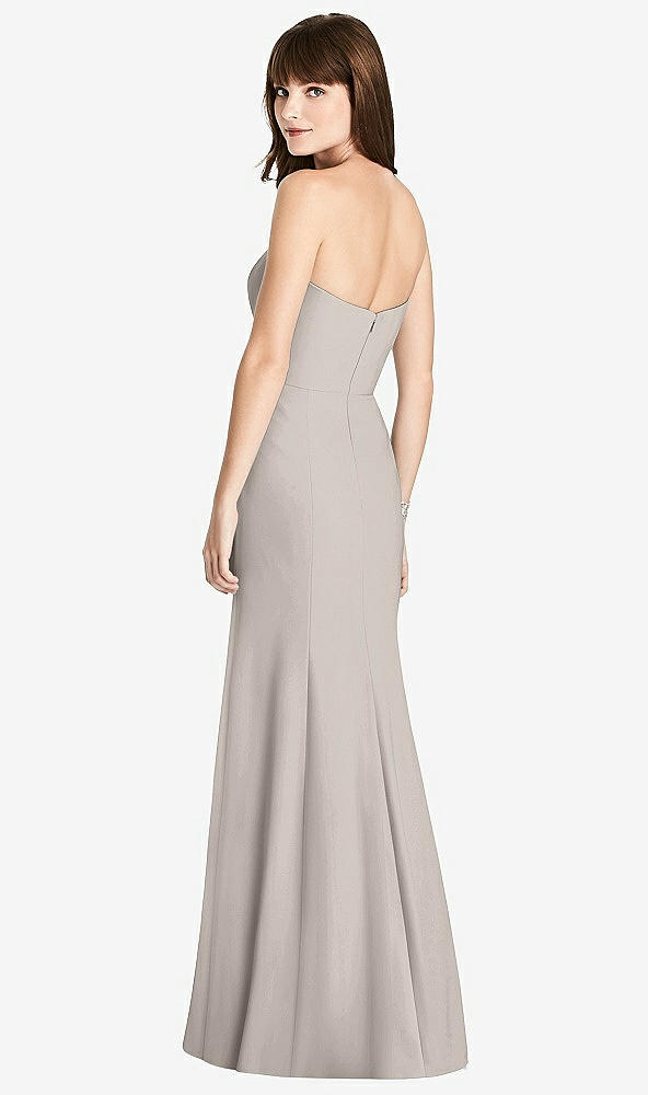 【STYLE: 6775】Strapless Crepe Trumpet Gown with Front Slit【COLOR: Taupe】