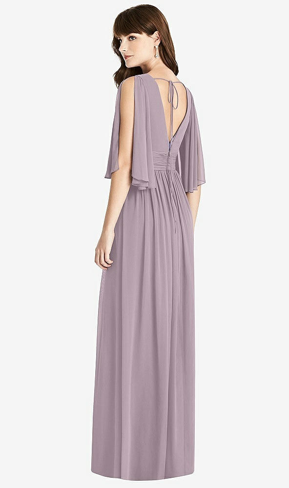 【STYLE: 6777】Split Sleeve Backless Chiffon Maxi Dress【COLOR: Lilac Dusk】