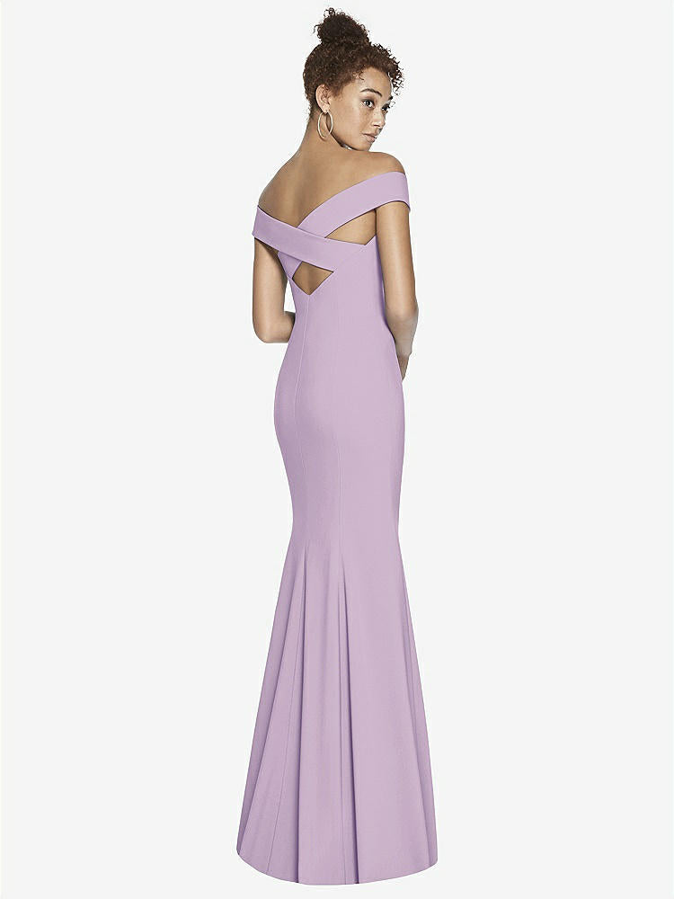 【NEW】【STYLE: 3012】オフショルダー クロス クロス 背面 トランペット ガウン【COLOR: Pale Purple】【SIZE: 00-30W】