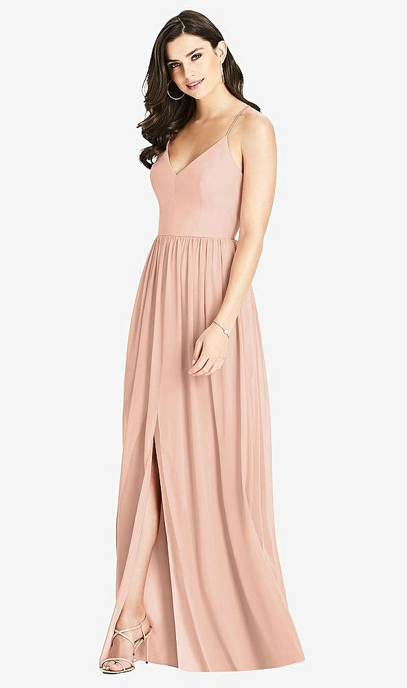 【STYLE: 3019】Criss Cross Strap Backless Maxi Dress【COLOR: Pale Peach】