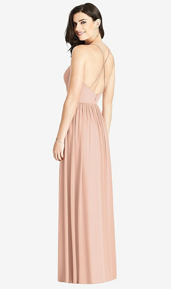 【STYLE: 3019】Criss Cross Strap Backless Maxi Dress【COLOR: Pale Peach】