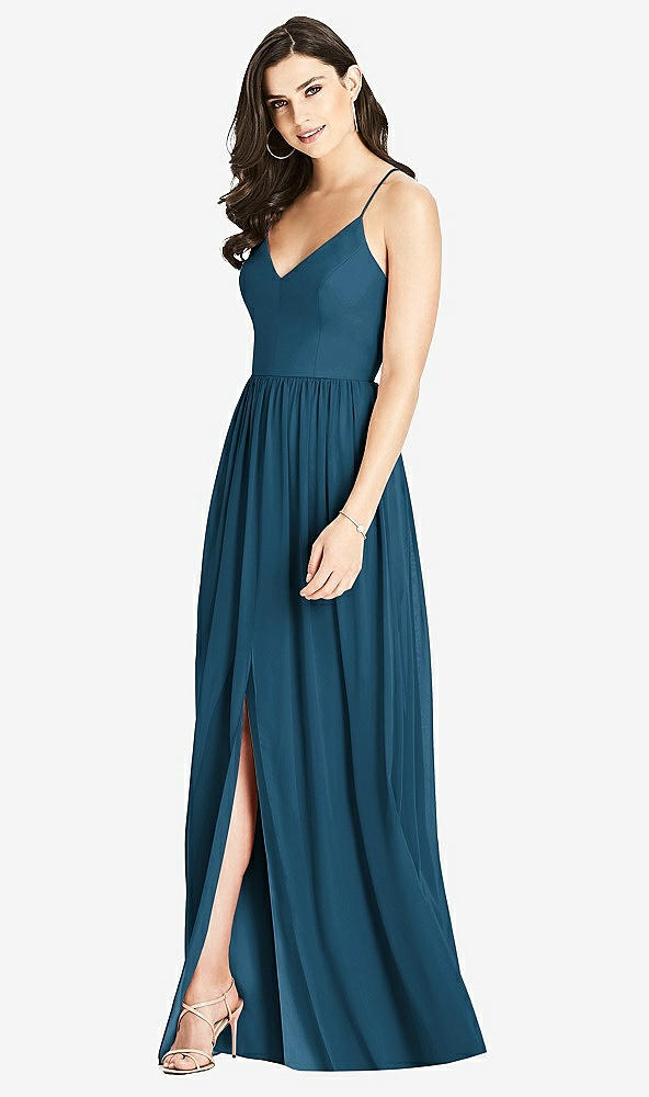 【STYLE: 3019】Criss Cross Strap Backless Maxi Dress【COLOR: Atlantic Blue】