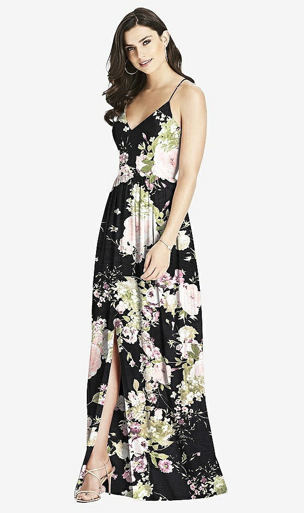 【STYLE: 3019】Criss Cross Strap Backless Maxi Dress【COLOR: Noir Garden】