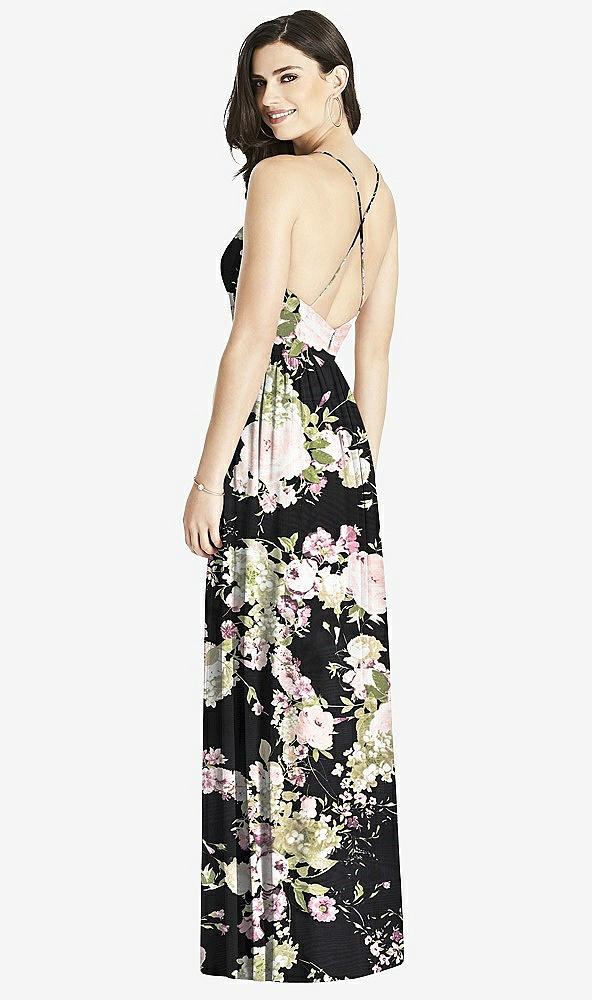 【STYLE: 3019】Criss Cross Strap Backless Maxi Dress【COLOR: Noir Garden】