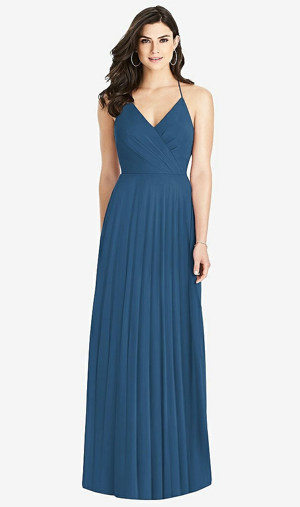 【STYLE: 3021】Ruffled Strap Cutout Wrap Maxi Dress【COLOR: Dusk Blue】