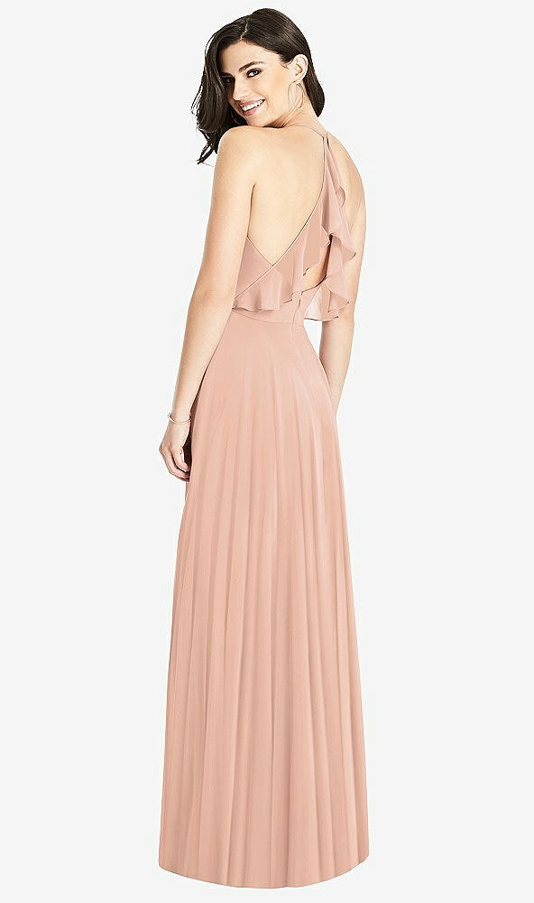 【STYLE: 3021】Ruffled Strap Cutout Wrap Maxi Dress【COLOR: Pale Peach】