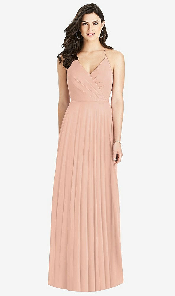 【STYLE: 3021】Ruffled Strap Cutout Wrap Maxi Dress【COLOR: Pale Peach】