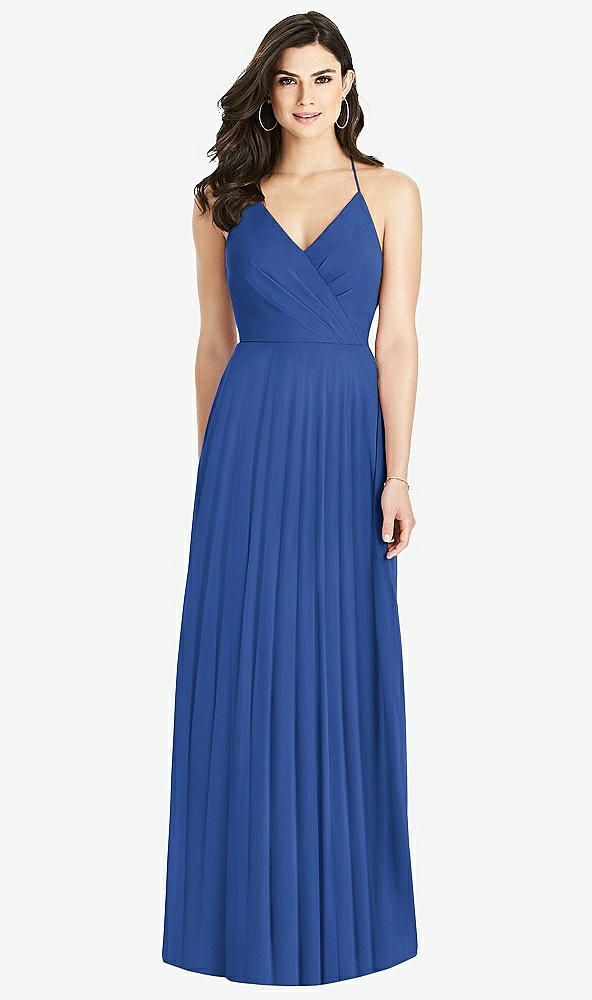 【STYLE: 3021】Ruffled Strap Cutout Wrap Maxi Dress【COLOR: Classic Blue】