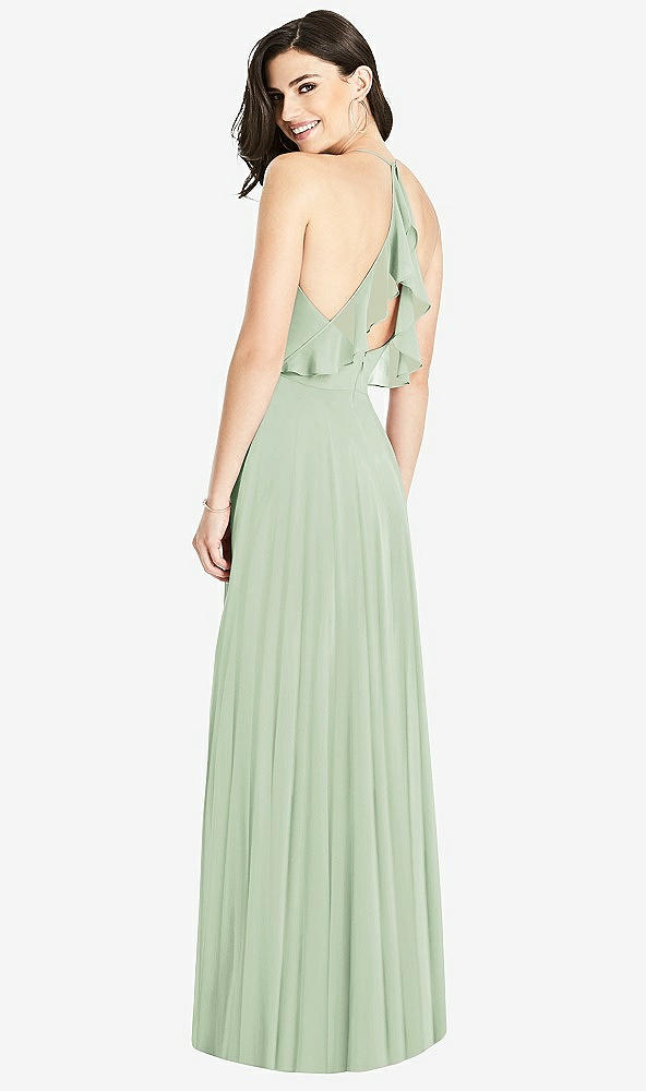 【STYLE: 3021】Ruffled Strap Cutout Wrap Maxi Dress【COLOR: Celadon】