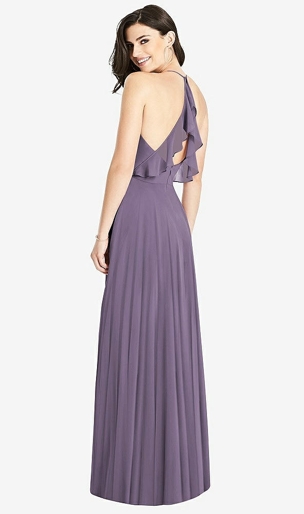 【NEW】【STYLE: 3021】フリル ストラップ カットアウト ラップ マキシ ドレス【COLOR: Lavender】【SIZE: 00-30W】