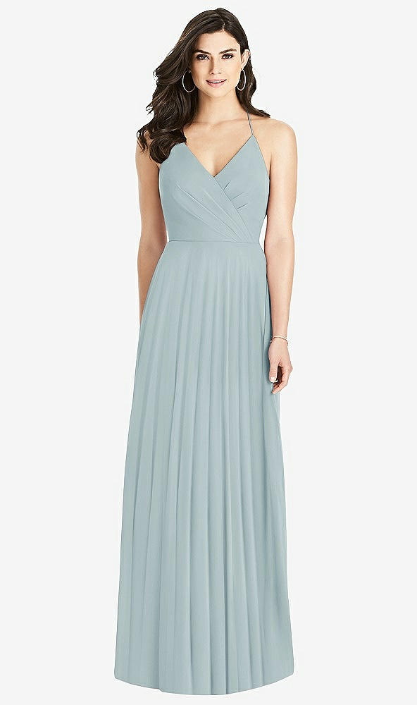 【STYLE: 3021】Ruffled Strap Cutout Wrap Maxi Dress【COLOR: Morning Sky】