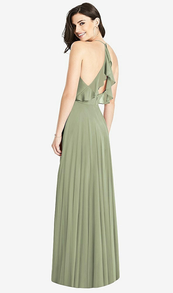 【STYLE: 3021】Ruffled Strap Cutout Wrap Maxi Dress【COLOR: Sage】