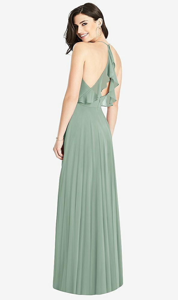 【STYLE: 3021】Ruffled Strap Cutout Wrap Maxi Dress【COLOR: Seagrass】