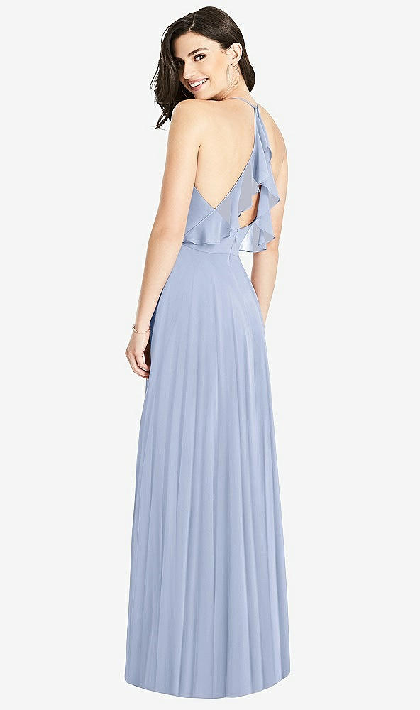 【STYLE: 3021】Ruffled Strap Cutout Wrap Maxi Dress【COLOR: Sky Blue】