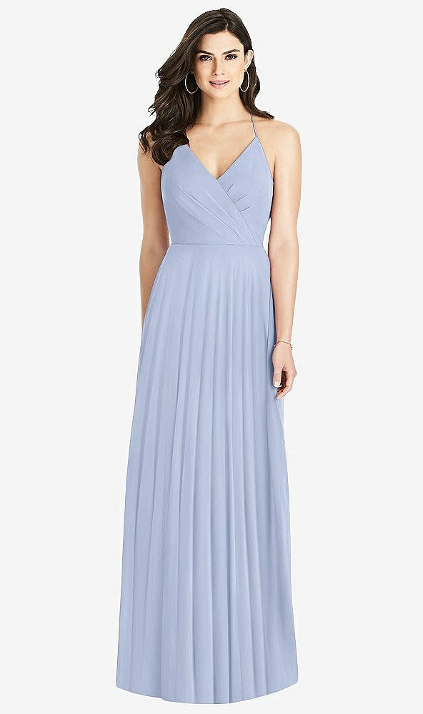 【STYLE: 3021】Ruffled Strap Cutout Wrap Maxi Dress【COLOR: Sky Blue】