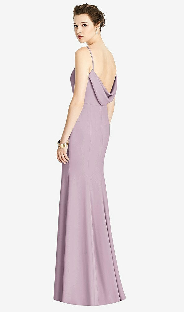 【STYLE: 4535】Bateau-Neck Open Cowl-Back Trumpet Gown【COLOR: Suede Rose】