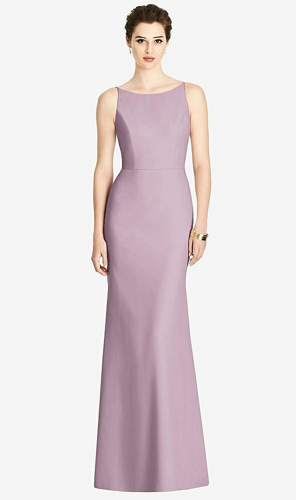 【STYLE: 4535】Bateau-Neck Open Cowl-Back Trumpet Gown【COLOR: Suede Rose】