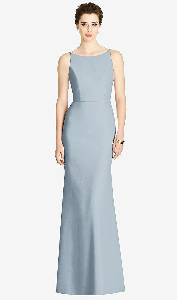 【STYLE: 4535】Bateau-Neck Open Cowl-Back Trumpet Gown【COLOR: Mist】
