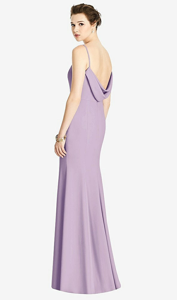 【STYLE: 4535】Bateau-Neck Open Cowl-Back Trumpet Gown【COLOR: Pale Purple】