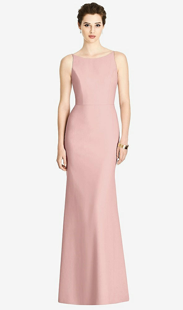 【STYLE: 4535】Bateau-Neck Open Cowl-Back Trumpet Gown【COLOR: Rose - PANTONE Rose Quartz】