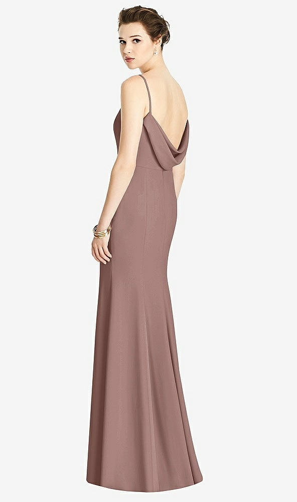【STYLE: 4535】Bateau-Neck Open Cowl-Back Trumpet Gown【COLOR: Sienna】