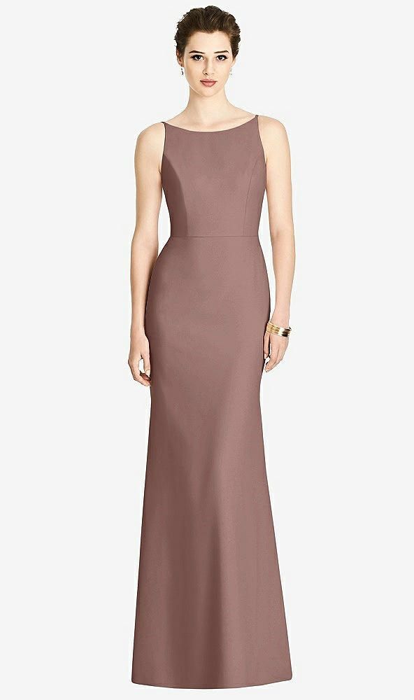 【STYLE: 4535】Bateau-Neck Open Cowl-Back Trumpet Gown【COLOR: Sienna】