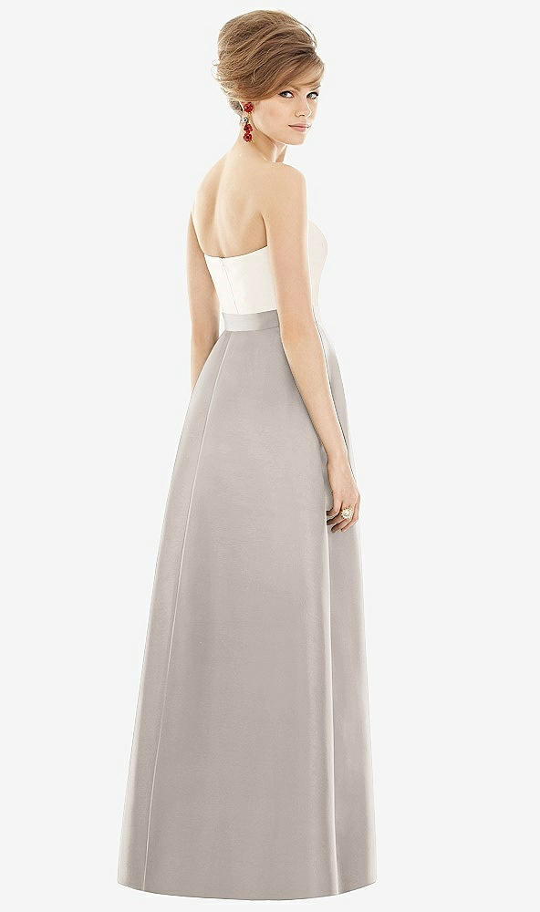 【NEW】【STYLE: D755】ストラップレス プリーツ スカート マキシ ドレス ポケット付き【COLOR: Taupe & Ivory】【SIZE: 00-30W】