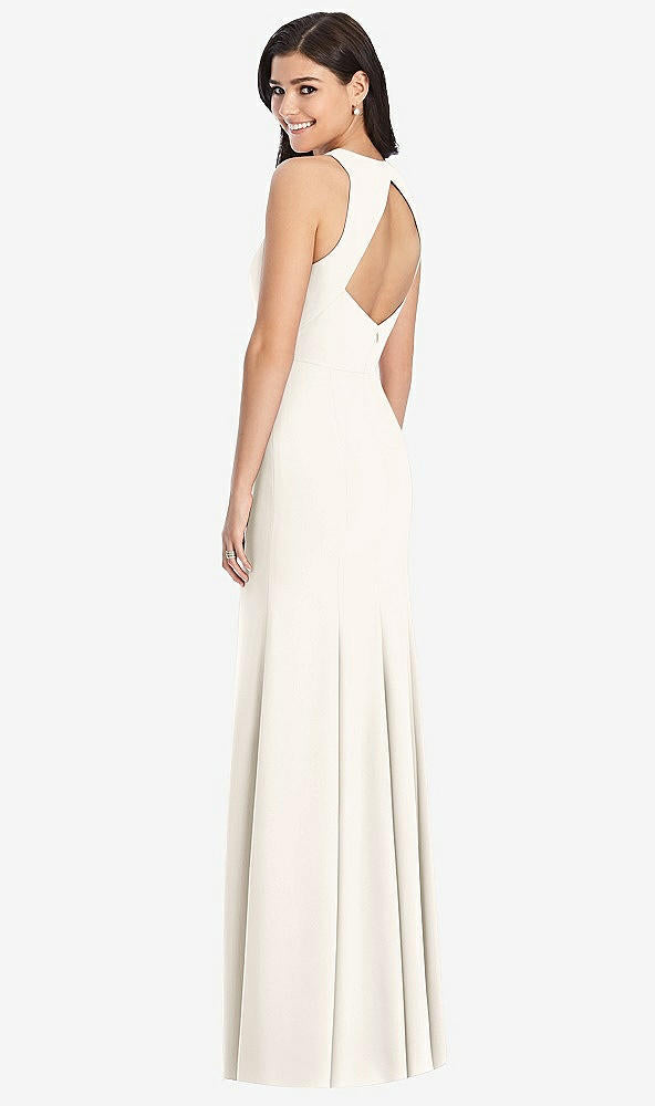 【STYLE: 3029】Diamond Cutout Back Trumpet Gown with Front Slit【COLOR: Ivory】
