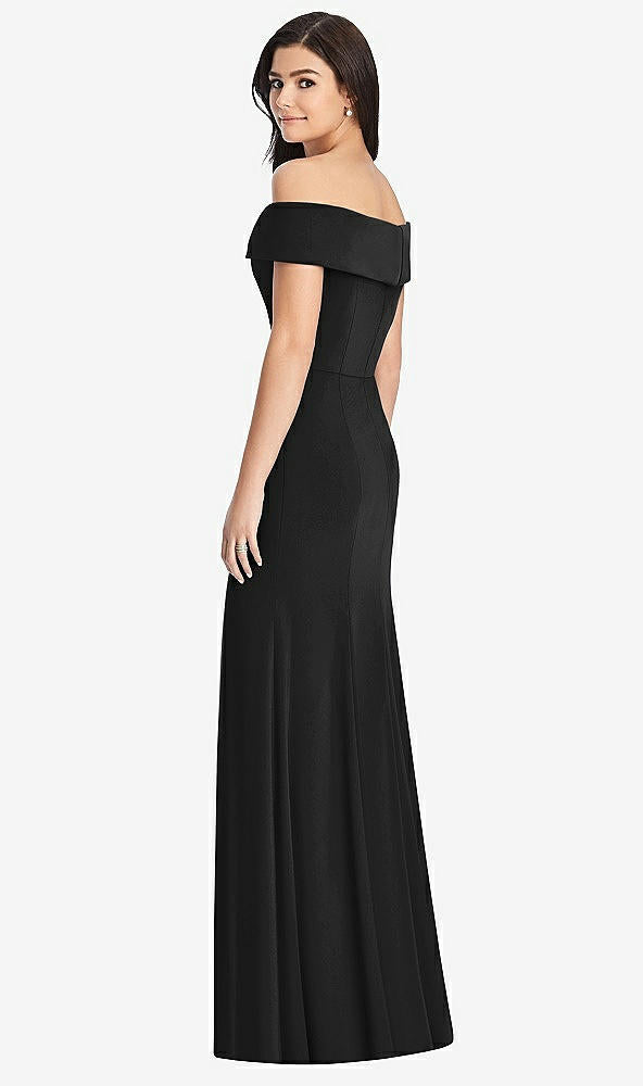 【STYLE: 3030】Cuffed Off-the-Shoulder Trumpet Gown【COLOR: Black】