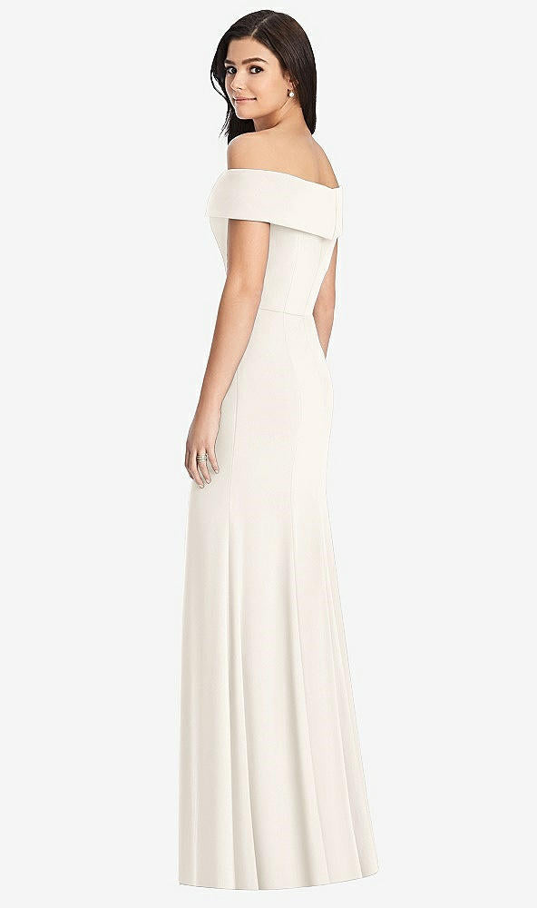 【STYLE: 3030】Cuffed Off-the-Shoulder Trumpet Gown【COLOR: Ivory】