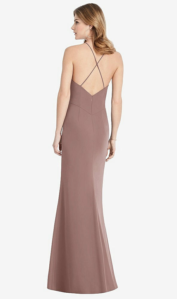 【NEW】【STYLE: 1512】クロス クロス オープンバック シフォン トランペット ガウン【COLOR: Sienna】【SIZE: 00-30W】