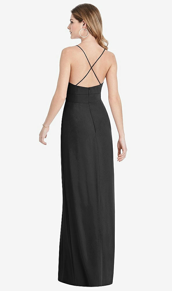 【STYLE: 1514】Pleated Skirt Crepe Maxi Dress with Pockets【COLOR: Black】