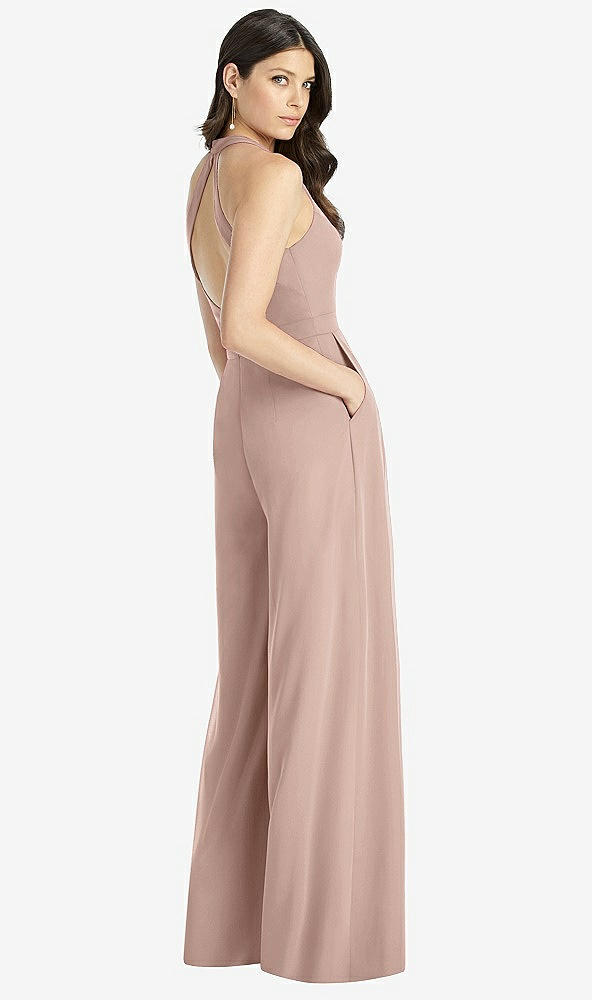 【STYLE: 3046】V-Neck Backless Pleated Front Jumpsuit【COLOR: Bliss】