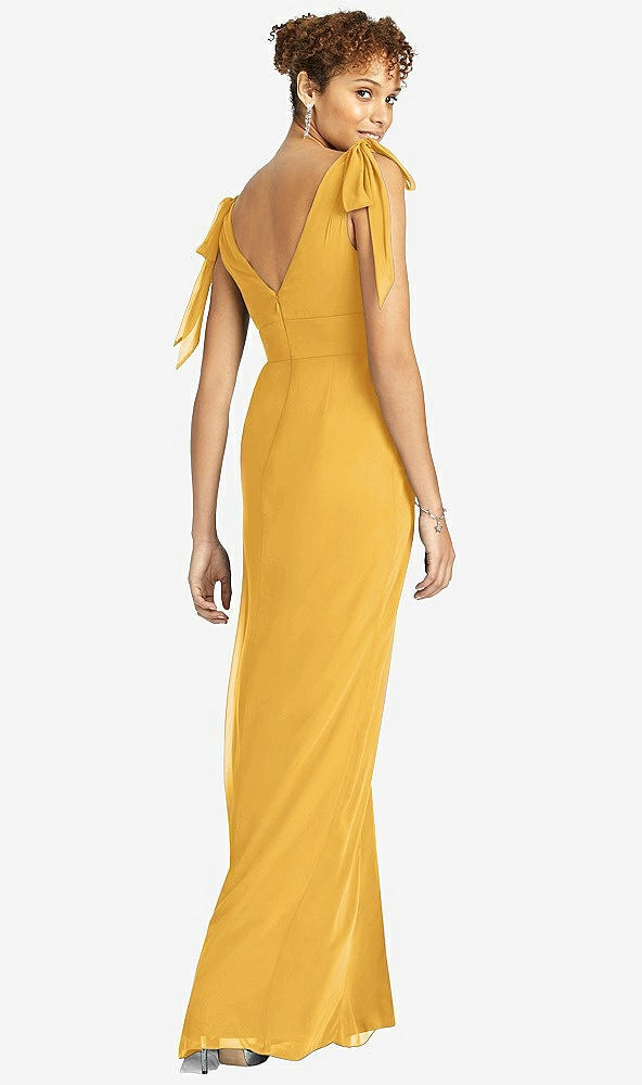 【STYLE: 4542】Bow-Shoulder Sleeveless Deep V-Back Mermaid Dress【COLOR: NYC Yellow】