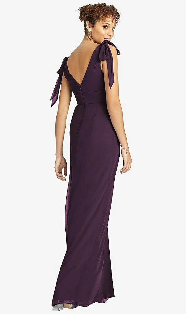 【STYLE: 4542】Bow-Shoulder Sleeveless Deep V-Back Mermaid Dress【COLOR: Aubergine】