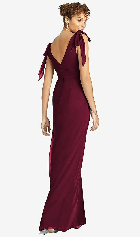 【STYLE: 4542】Bow-Shoulder Sleeveless Deep V-Back Mermaid Dress【COLOR: Cabernet】