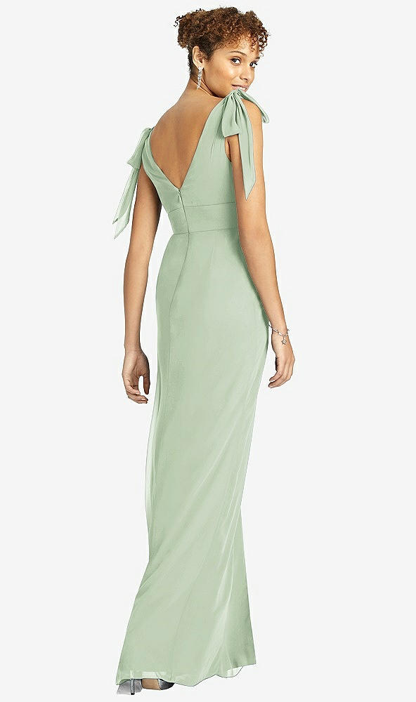【STYLE: 4542】Bow-Shoulder Sleeveless Deep V-Back Mermaid Dress【COLOR: Celadon】