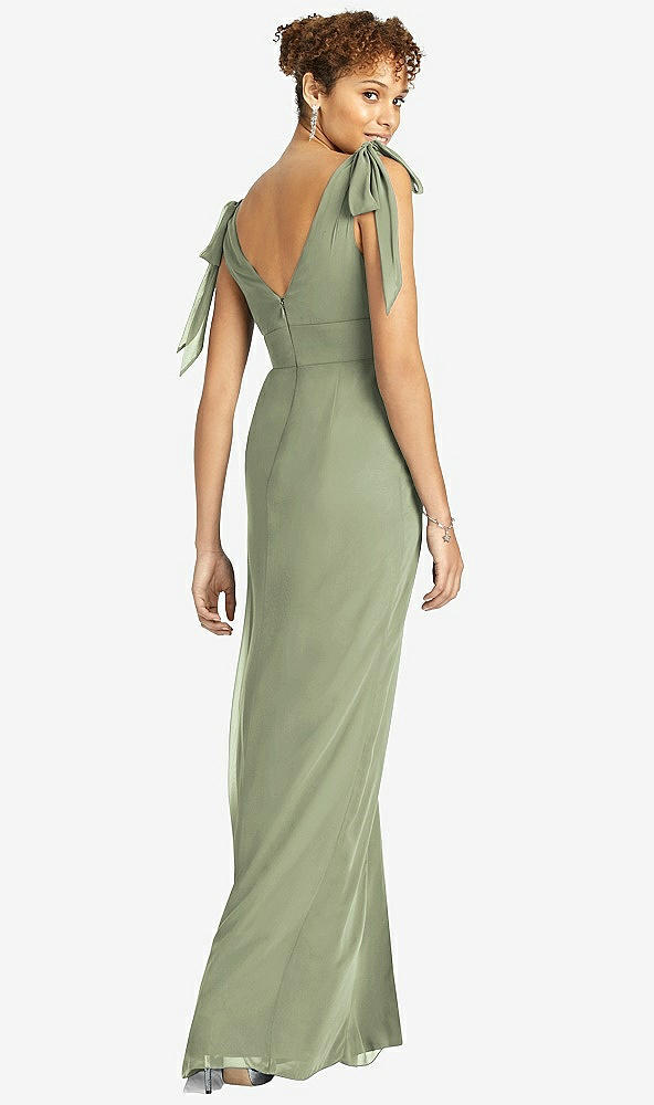 【STYLE: 4542】Bow-Shoulder Sleeveless Deep V-Back Mermaid Dress【COLOR: Sage】