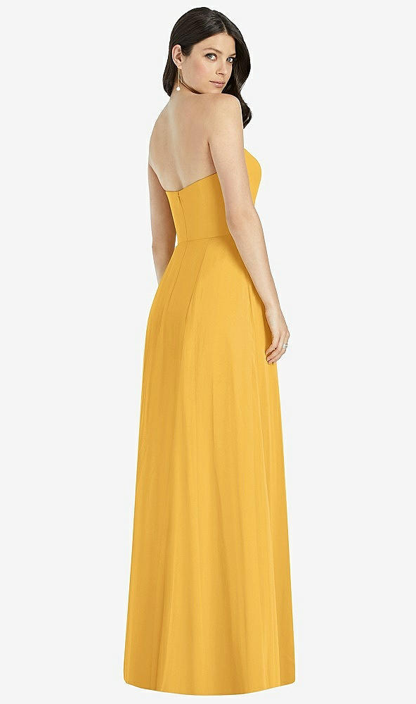 【STYLE: 3041】Strapless Notch Chiffon Maxi Dress【COLOR: NYC Yellow】