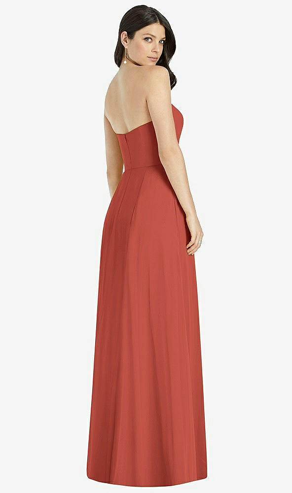 【STYLE: 3041】Strapless Notch Chiffon Maxi Dress【COLOR: Amber Sunset】
